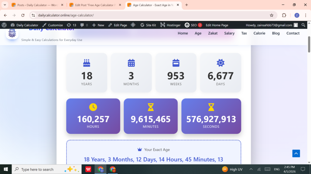 free age calculator in pakistan